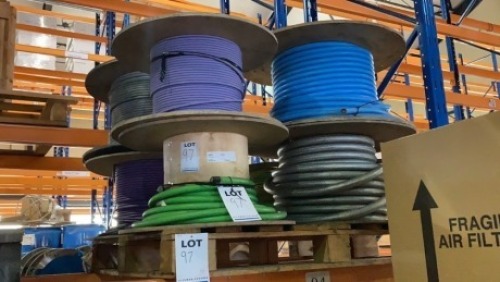 Pallet of 7 wire drums