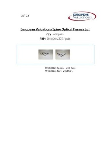Bundle of Spine optical frames (Quantity: 468)