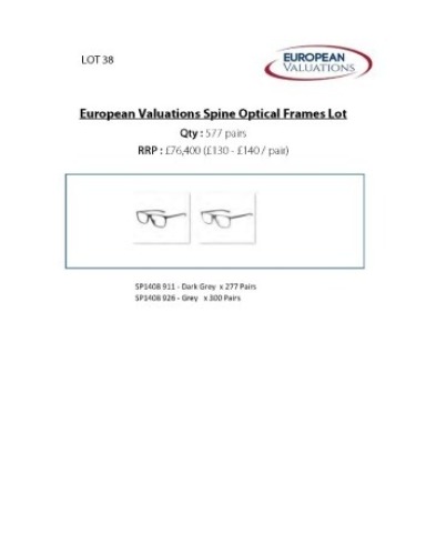 Bundle of Spine optical frames (Quantity: 577)