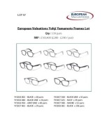 Bundle of Yohji Yamamoto optical frames (Quantity: 539)