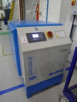 Almig Variable 34 air compressor serial number: 217-01360-1132 385 00010 (2013) with Beko Drypoint DPRA370/AC Air dryer and vertical reciever