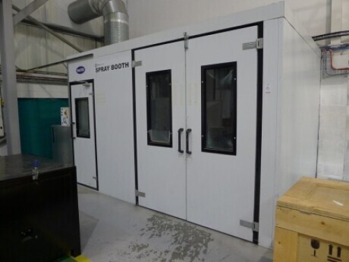 Haltec Spray booth 4.2M x 2.8M x 2.6M&nbsp;(A Method Statement and Risk Assessment must be provided, reviewed and approved by the Auctioneer prior to any removal work commencing on this lot)