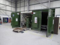 Hodge Clemco Enviroclean twin walk in shotblaster with mobile turntables and extraction system Serial number: 52676&nbsp;(A Method Statement and Risk Assessment must be provided, reviewed and approved by the Auctioneer prior to any removal work commencing on t