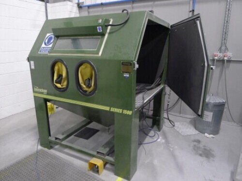 Enviraclean series 1500 shotblast cabinet with reclaim and dust collection&nbsp;s/n 43337 (extractor not included)