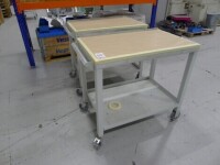 2 Grey steel 2 tier component trolleys