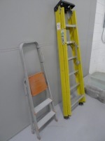 Sealey 6 tread elecricians stepladder and 2 tread aluminium steps
