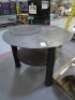 2 welded steel 120cm diameter 2 tier workshop tables