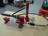 Kennedy 10,000 PSI capacity hydraulic pump with 4 ton capacity hydraulic ram