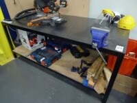 Welded steel 2 tier workbench with Senator vice 200cm x 100cm