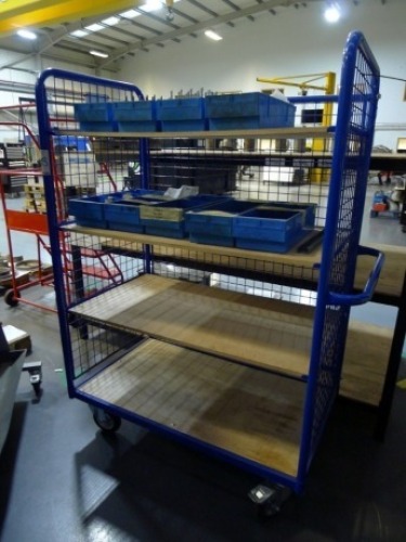 Tubular steel 4 tier component trolley