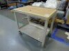 2 Grey steel 2 tier component trolleys