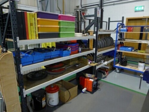 2 bay of boltless steel medium duty pallet racking 190cm x 200cm (contents not included)