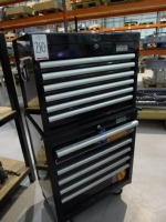 Halfords Industrial 6 drawer roller tool cabinet with Halfords Industrial 6 drawer top box