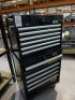Halfords Industrial 6 drawer roller tool cabinet with Halfords Industrial 6 drawer top box