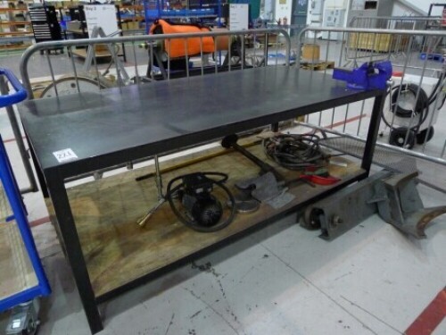 Welded steel 2 tier workbench with Senator vice 200cm x 100cm (contents not included)