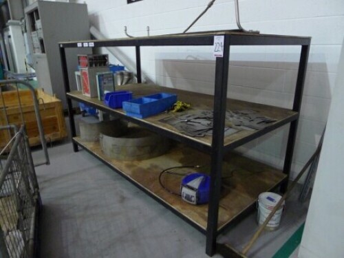 Welded steel 3 tier storage rack 220cm x 100cm x 140cm (contents not included)