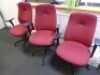 6 Summit red cloth upholstered swivel armchairs
