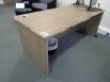 Light walnut effect 200cm workstation with matching 3 drawer filing cabinet, 180 cm desk combination storage unit - 3