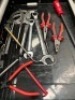 Bluepoint 6 drawer roller tool trolley with Halfords Industrial 5 drawer top box including contents - 5
