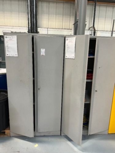 2 metal lockers with assorted contents