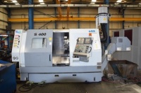 Doosan S400 slant bed CNC lathe with integrated filter mist system, 2 workbenches and a quantity of tooling S/N LSF 1025 (2006)&nbsp;(A Method Statement and Risk Assessment must be provided, reviewed and approved by the Auctioneer prior to any removal work com