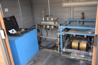 Hydratron pump test rig complete with swagelock valve system and Stork pressure transducer/recorder with enclosure (Yard)