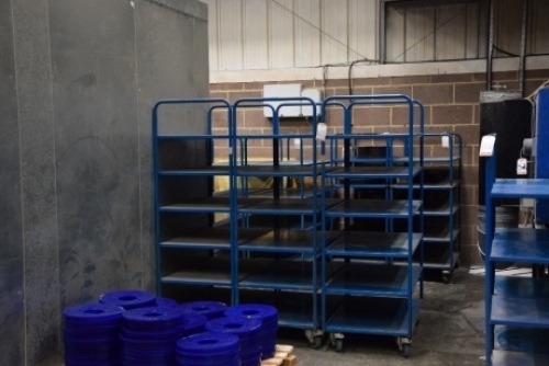 3 Tubular steel 6 tier component trolleys (Bay 1)