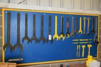 Shadow board with heavy duty spanners and wrenches (Bay 3)