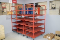 3 Tubular steel 6 tier component trolleys (Quality clinic)