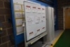 Grey steel 6ft double door cupboard and mobile dry/wipe board (Coridoor)
