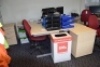 2 Light oak effect curved workstations with matching 3 drawer pedestals (Ground floor office)