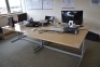 2 Light oak effect tables 140cm x 140 cm (Offices first floor boardroom)
