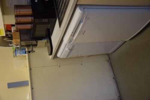 Hotpoint Smart Tech dishwasher, Hotpoint domestic fridge and a Panasonic domestic microwave oven (Offices first floor projects)