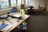 5 Light oak effect curved workstations with matching pedestals (Offices first floor projects)