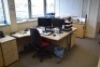 4 Light oak effect curved workstations with matching pedestals (Offices second floor accounts)