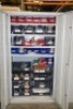 Bisley Grey steel 6ft double door cupboard and contents, mainly nuts, bolts, washers etc (Bay 1)