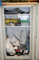 Bisley Grey steel 6ft double door cupboard and contents, mainly bolts, capscrews etc (Bay 1)