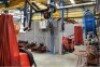 Kemper Acoustic Partition Welding Wall System, 9.6m x 7.9m approx With a 4.20m approx Wall Divider Making Two Separate Welding Booths With Red PVC Curtains - 3