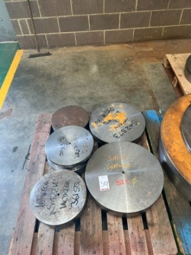 Pallet of S355 part machined steel billets