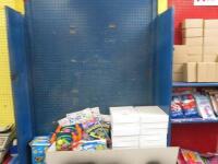 Red, Blue Pegboard and Contents