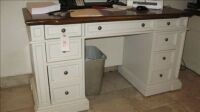 Lot--2--colonial style double pedistal desks and side table cabinet *** PLEASE NOTE: This lot is offered subject to bulk bid offer on lot 118