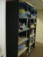 Lot--2 metal 5 drawer lateral file cabinets with contents--printer cartridges, etc. *** PLEASE NOTE: This lot is offered subject to bulk bid offer on lot 118