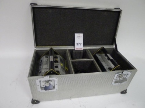 2 Cine Power Mega D 15 NIMH Batteries with Charger and Flight Case
