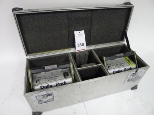 2 Cine Power Dolly Pack Nickel Cadmium Block Batteries with Charger and Flight Case