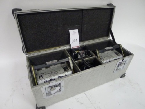 2 Cine Power Dolly Pack Nickel Cadmium Block Batteries with Charger and Flight Case