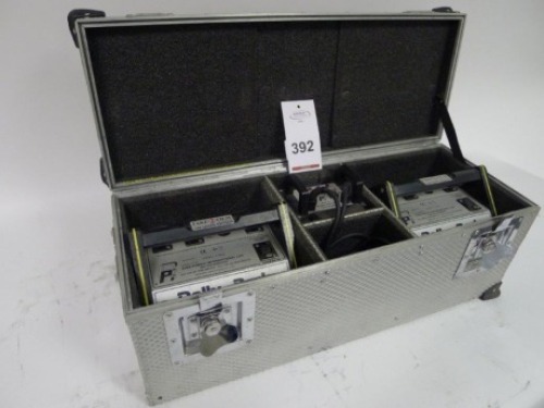 2 Cine Power Dolly Pack Nickel Cadmium Block Batteries with Charger and Flight Case