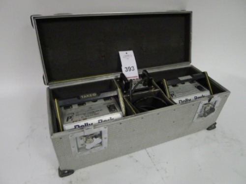 2 Cine Power Dolly Pack Nickel Cadmium Block Batteries with Charger and Flight Case