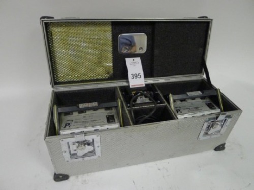 2 Cine Power Dolly Pack Nickel Cadmium Block Batteries with Charger and Flight Case