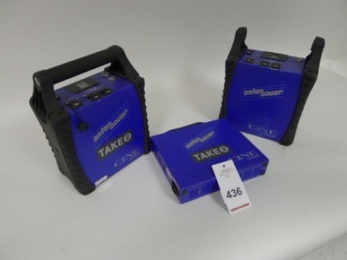 2 Anton Bauer Cine VCLX 14.4 Volt -28 Volt Batteries with Charger Unit