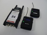 Sony DWR-SO2D Wireless Receiver and 2 Sony DWT -BO1 Wireless Bodypack Transmitters